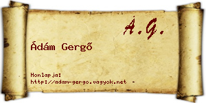 Ádám Gergő névjegykártya